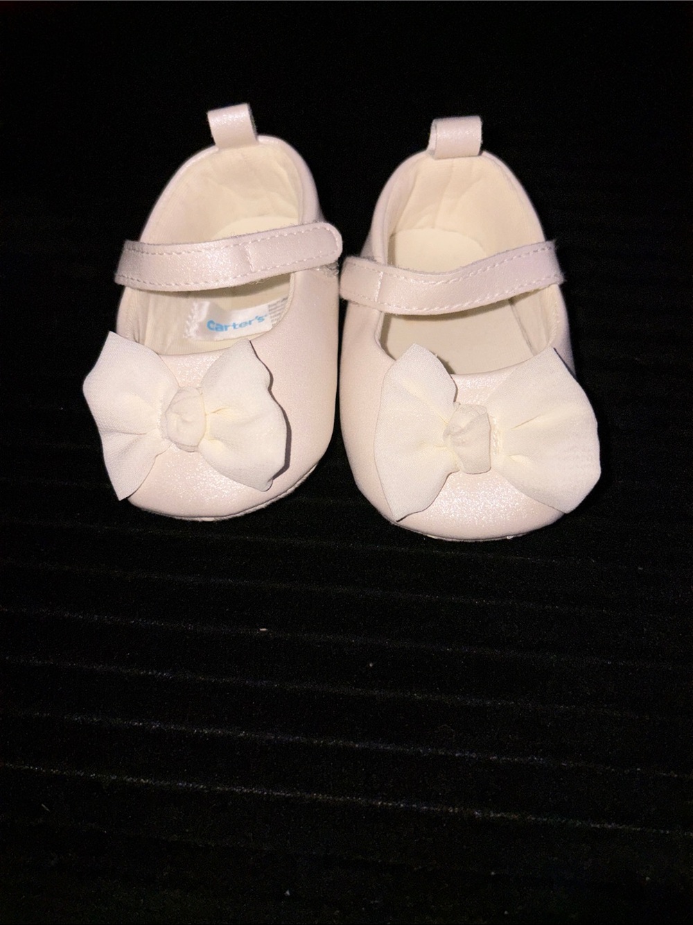 Carter's Cream Bow Mary Jane Baby Shoes